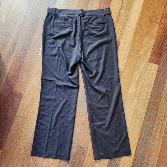 Dockers Brown Pin Stripe Straight Leg Trousers Size 14S - Picture 12 of 15